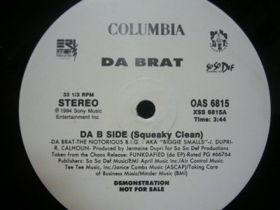 画像1: DA BRAT / DA B SIDE ( SQUEAKY CLEAN ) (US-PROMO)