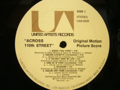 画像2: O.S.T. (BOBBY WOMACK) / ACROSS 110TH STREET  (US-LP)