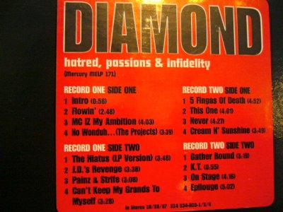 画像2: DIAMOND / HATRED, PASSIONS AND INFIDELITY (US-PROMO 2LP)