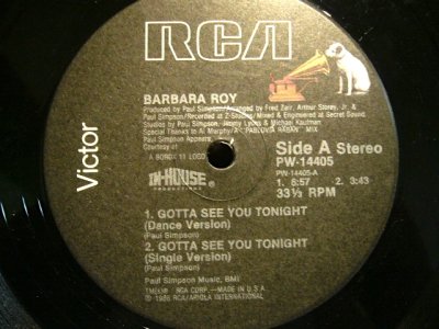 画像1: BARBERA ROY / GOTTA SEE YOU TONIGHT