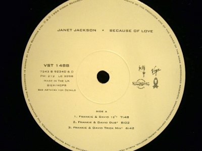 画像2: JANET JACKSON / BECAUSE OF LOVE  (UK)