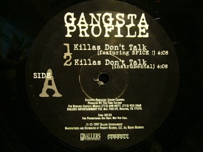 画像1: GANGSTA PROFILE / KILLAS DON'T TALK  (US-PROMO)