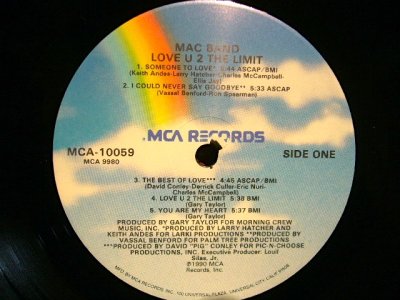 画像3: MAC BAND / LOVE U 2 THE LIMIT  (US-LP)