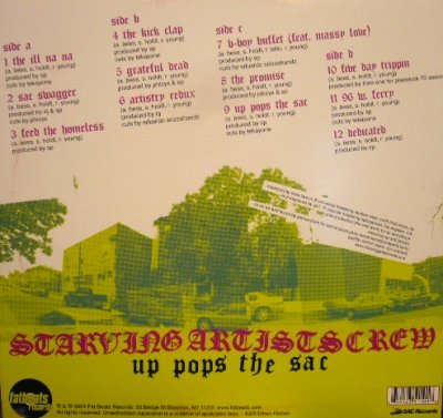 画像2: STARVING ARTISTS CREW ‎/ UP POPS THE SAC  (US-2LP)