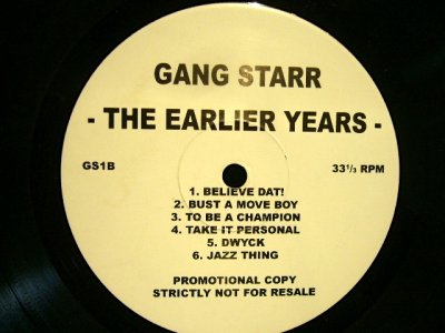 画像2: GANG STARR ‎/ THE EARLIER YEARS  (PROMO-LP)