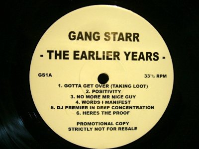 画像1: GANG STARR ‎/ THE EARLIER YEARS  (PROMO-LP)