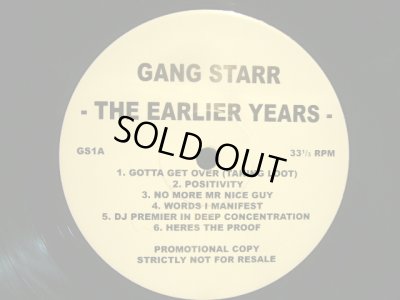画像1: GANG STARR ‎/ THE EARLIER YEARS  (PROMO-LP)