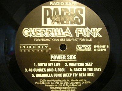 画像4: PARIS / GUERRILLA FUNK  (US PROMO - CLEAN VERSION )