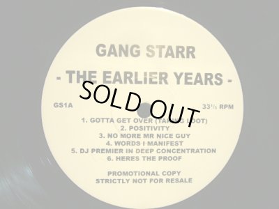 画像1: GANG STARR ‎/ THE EARLIER YEARS (PROMO-LP)  (¥500)