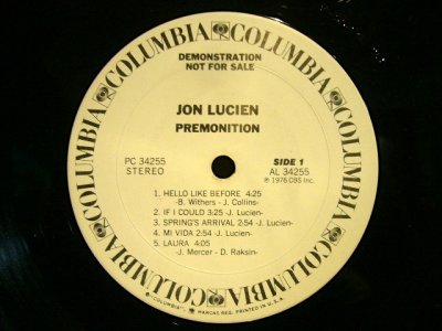 画像3: JON LUCIEN ‎/ PREMONITION  (US PROMO-LP)