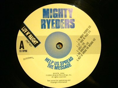 画像3: MIGHTY RYEDERS / HELP US SPREAD THE MESSAGE (LP)