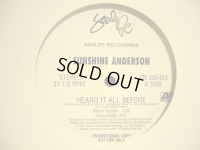 画像2: SUNSHINE ANDERSON ‎/ HEARD IT ALL BEFORE  (US-PROMO)