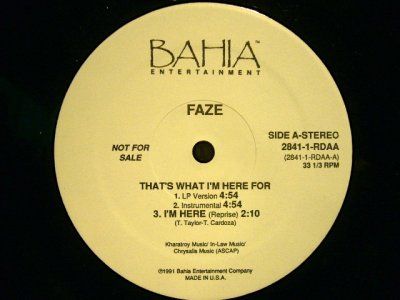 画像1: FAZE / THAT'S WHAT I'M HERE FOR  (US-PROMO)