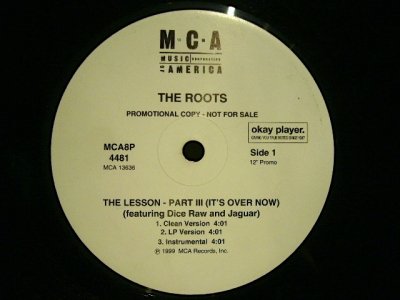 画像2: THE ROOTS ‎/ THE LESSON-PART III / YA'LL KNOW WHOO  (US-PROMO)