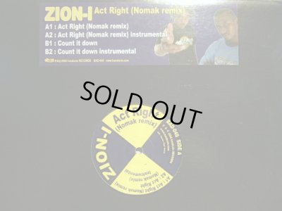 画像1: ZION I ‎/ ACT RIGHT (NOMAK REMIX) / COUNT IT DOWN