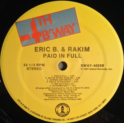 画像3: ERIC B. & RAKIM / PAID IN FULL (US-LP)