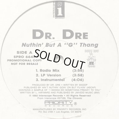 画像1: DR. DRE ‎/ NUTHIN' BUT A 'G' THANG  (US-PROMO)