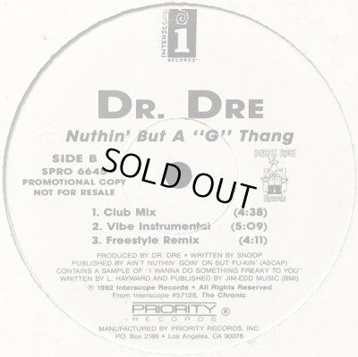 画像2: DR. DRE ‎/ NUTHIN' BUT A 'G' THANG  (US-PROMO)