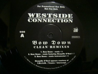 画像1: WESTSIDE CONNECTION ‎/ BOW DOWN (CLEAN REMIXES)  (US-PROMO)