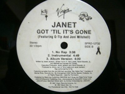 画像2: JANET FEATURING Q-TIP AND JONI MITCHELL ‎/ GOT 'TIL IT'S GONE  (US-PROMO)