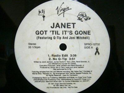 画像1: JANET FEATURING Q-TIP AND JONI MITCHELL ‎/ GOT 'TIL IT'S GONE  (US-PROMO)