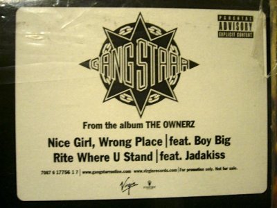 画像2: GANG STARR / NICE GIRL, WRONG PLACE / RITE WHERE U STAND  (US-PROMO)