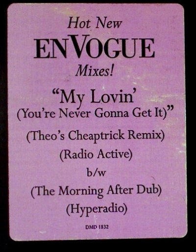 画像2: EN VOGUE / MY LOVIN' (YOU'RE NEVER GONNA GET IT) (HOT NEW MIXES!)  (US-PROMO)