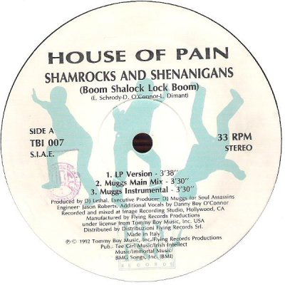 画像3: HOUSE OF PAIN / SHAMROCKS & SHENANIGANS (BOOM SHALOCK LOCK BOOM) / JUMP AROUND REMIXES (2 X 12")