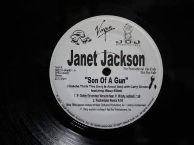 画像4: JANET JACKSON WITH CARLY SIMON, MISSY ELLIOTT / SON OF A GUN (I BETCHA THINK THIS SONG IS ABOUT YOU) (US-PROMO)