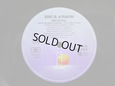 画像2: ERIC B. & RAKIM ‎/ PAID IN FULL (SEVEN MINUTES OF MADNESS - THE COLDCUT REMIX)  (UK)