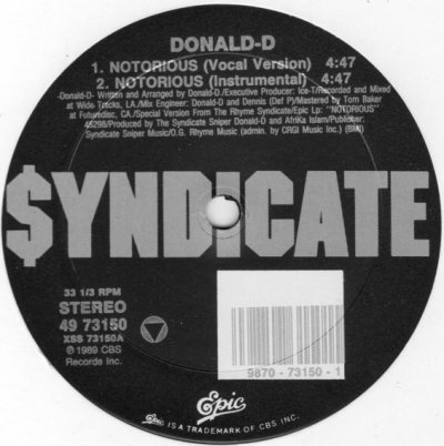画像1: DONALD-D / NOTORIOUS (¥1000)