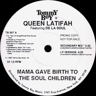 画像2: QUEEN LATIFAH FEAT. DE LA SOUL / MAMA GAVE BIRTH TO THE SOUL CHILDREN (US-PROMO)