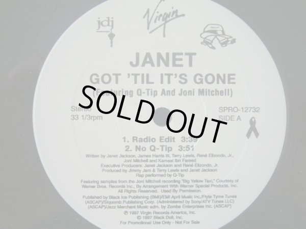 画像1: JANET feat. Q-TIP & JONI MITCHELL / GOT 'TIL IT'S GONE  (1)