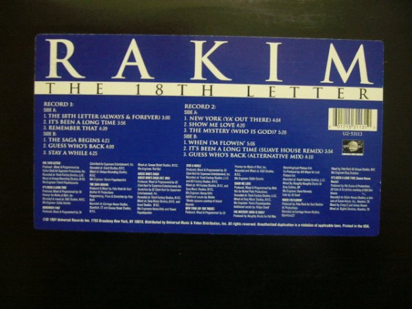 画像1: RAKIM / THE 18TH LETTER (US-2LP) (1)