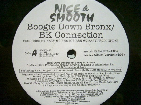 画像1: NICE & SMOOTH / BOOGIE DOWN BRONX (1)