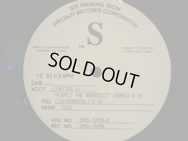 画像3: GURU / RESPECT THE ARCHITECT (REMIX) (TESTPRESS) (3)
