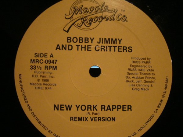 画像1: BOBBY JIMMY AND THE CRITTERS / NEW YORK RAPPER (1)