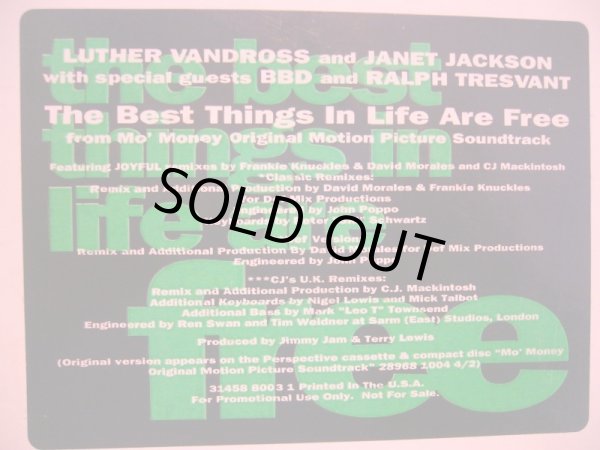 画像2: LUTHER VANDROSS and JANET JACKSON / THE BEST THINGS IN LIFE ARE FREE  (2X12") (2)