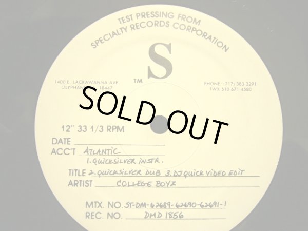 画像2: COLLEGE BOYZ / HOLLYWOOD PARADOX (TESTPRESS) (2)