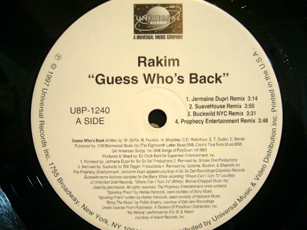 画像1: RAKIM / GUESS WHO'S BACK (REMIX) (1)