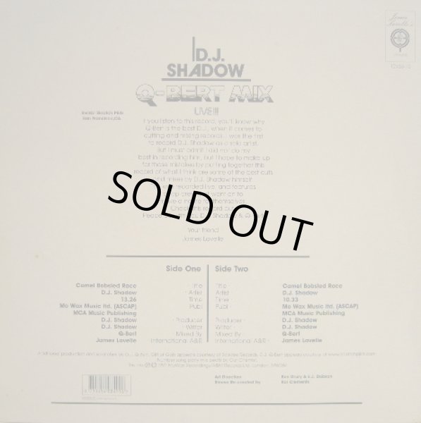 画像2: D.J. SHADOW / Q-BERT MIX-LIVE!! (2)