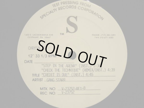 GANG STARR / STEP IN THE ARENA (TESTPRESS) - SOURCE RECORDS