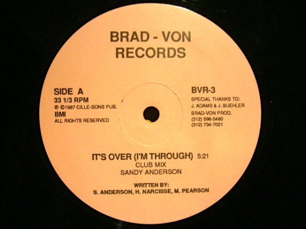 画像1: SANDY ANDERSON / IT'S OVER (I'M THROUGH) (1)