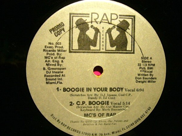 画像1: MC'S OF RAP / BOOGIE IN YOUR BODY (US-PROMO) (1)