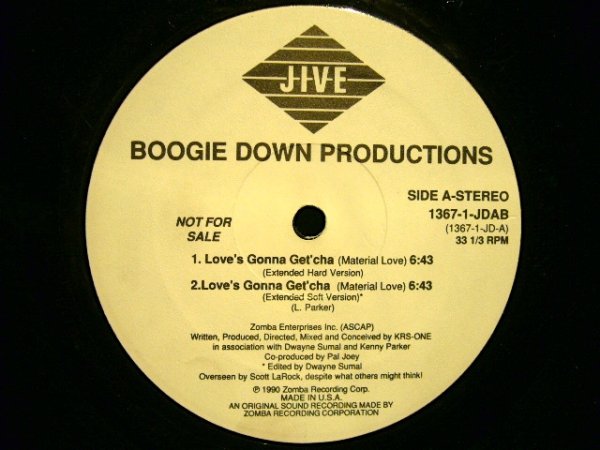 画像1: BOOGIE DOWN PRODUCTION /  LOVE'S GONNA GET'CHA  (US-PROMO) (1)