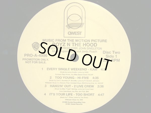 画像7: O.S.T / BOYZ N THE HOOD (MUSIC FROM THE MOTION PICTURE)  (US PROMO-2LP) (7)