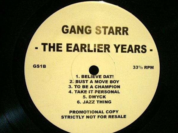 画像2: GANG STARR / THE EARLIER YEARS  (PROMO-LP) (2)