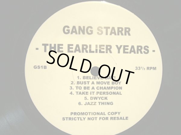 画像2: GANG STARR ‎/ THE EARLIER YEARS  (PROMO-LP) (2)