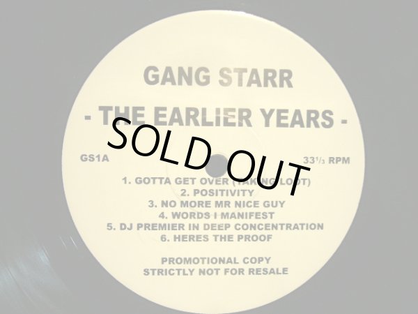 画像1: GANG STARR ‎/ THE EARLIER YEARS  (PROMO-LP) (1)