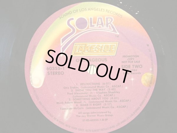 画像6: LAKESIDE / OUTRAGEOUS  (US-LP) (6)
